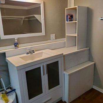 Studio apartment seating area