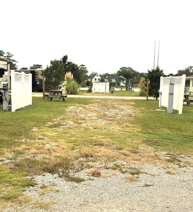 Pull-through RV site RV14-171 with utility connections on both sides