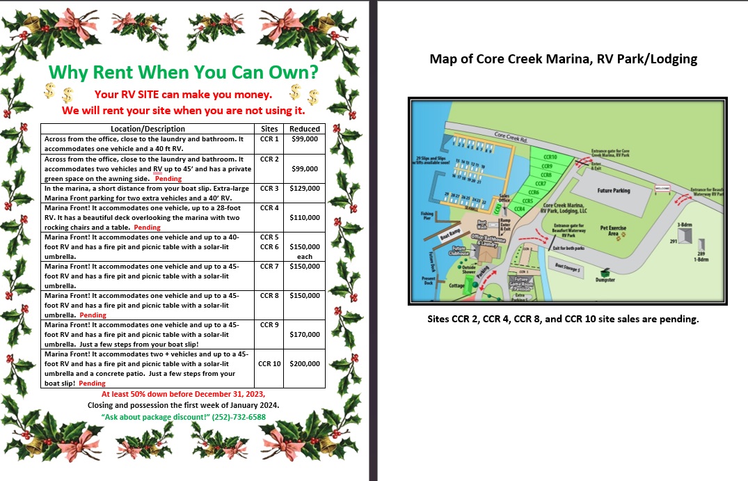 RV Lots for Sale Beaufort Waterway RV Park